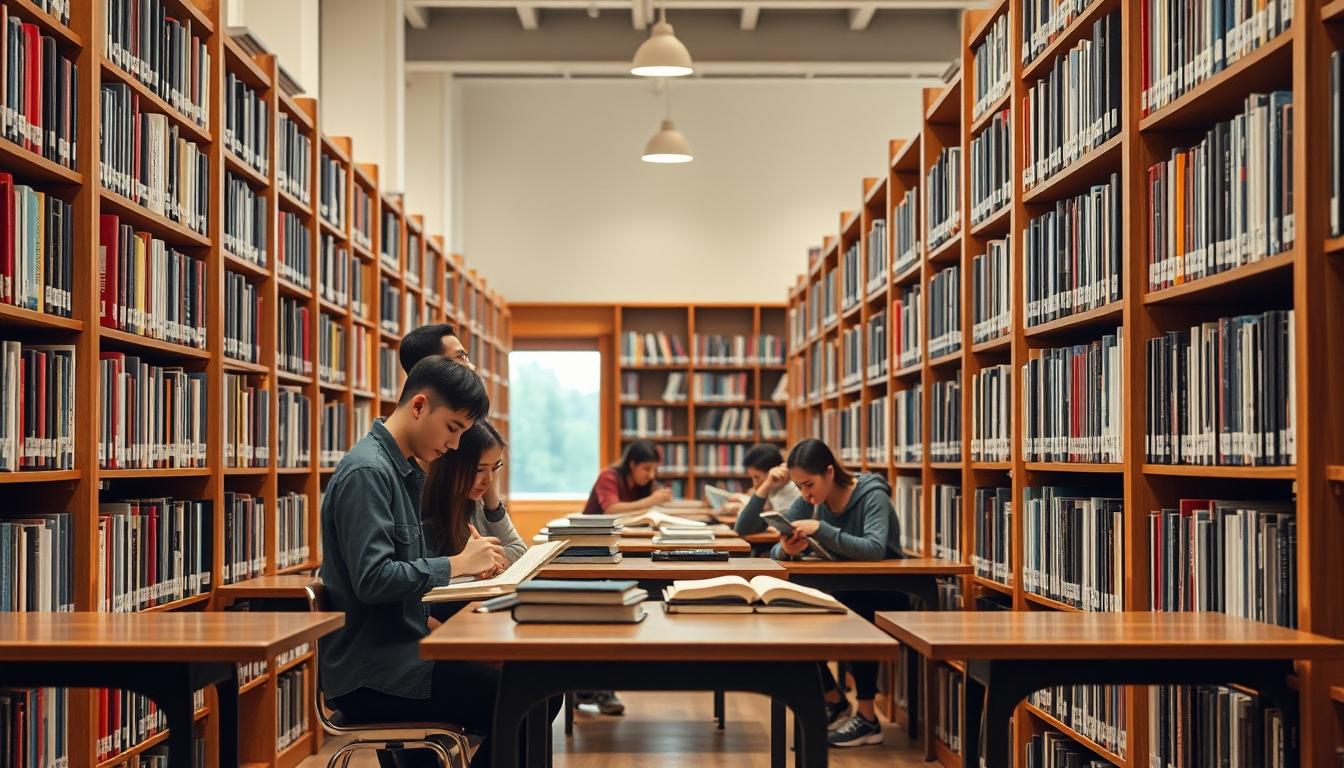 Students collaborating in study space
